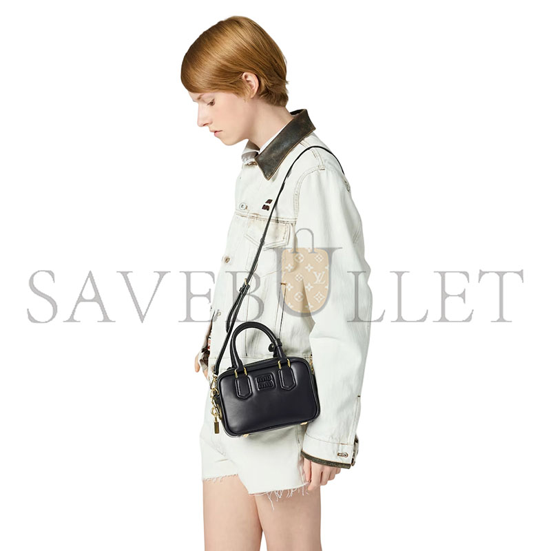 MIU MIU ARCADIE LEATHER HANDBAG 5BB123 (19*13*6cm)